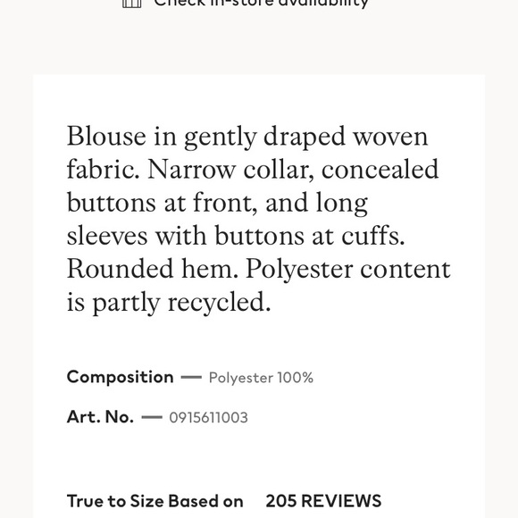 NWT H&M white polyester blouse size Small - Picture 4 of 6